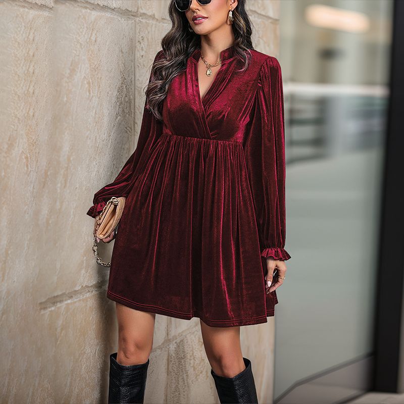 Valentine's Day Slimming Velvet Women's Dress