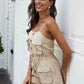Cross-border -selling Tooling Style Three-dimensional Pocket Sling Lace-up Waist Shorts