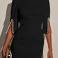 Medium Length Slit Sleeve Elegant Dress