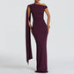 New Stylish High-waisted Long Dress With A Slanted Neckline