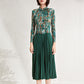 Women's Fake Two-piece Ink Painting Midi Dress