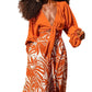 Women's Fashionable Printed Pants V-Neck Suit