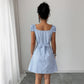 Womens Fashionable And Elegant Striped Puff-Sleeve Dress