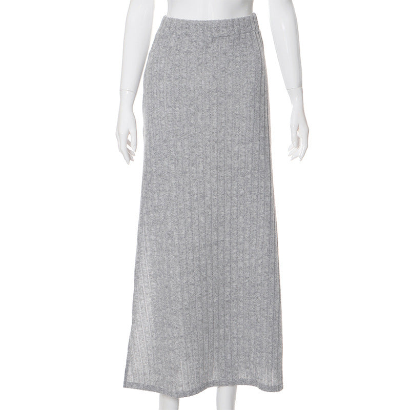 Jupe fourreau longue fendue pour femme, élastique