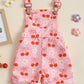 Baby Flower Cherry Print Suspender Pants