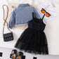 Spring And Autumn Children's Fashion Gauze Skirt Set