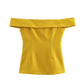 European And American Style Women's Fashion Side Slit Off Shoulder Top Bell-bottom Pants