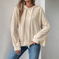 Sweat à capuche avec cordon de serrage et pull fin à volants pour femme