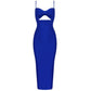 Robe longue à bandes, sexy, couleur unie, col en V, dos nu, pour soirée, club