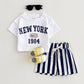 Children's Summer T-shirt Suit Letter Printing
