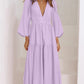 V-neck Waist-controlled Long Sleeves Dress Women