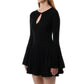 Slim Fit Waist Trimming Knitted French Horn Long Sleeve Dress