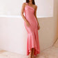 Slim-fit Oblique Shoulder Strap Backless Fishtail Dress