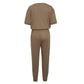 Workwear Casual Round Neck Short Sleeve Trousers Two-piece Set