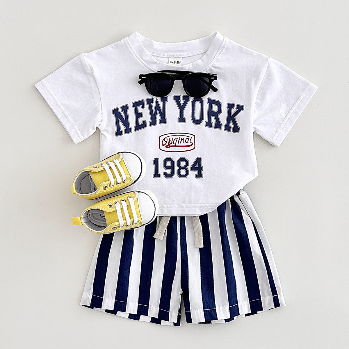 Children's Summer T-shirt Suit Letter Printing