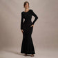 Backless Bow Long Sleeve Narrow Dress Women's Clothing