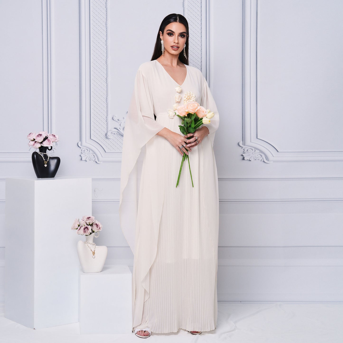 Robe trapèze à manches longues de style saoudien du Moyen-Orient