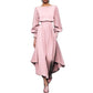 Round Neck Long Sleeve Solid Color Dress