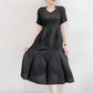 Robe plissée à manches courtes pour femme de style français
