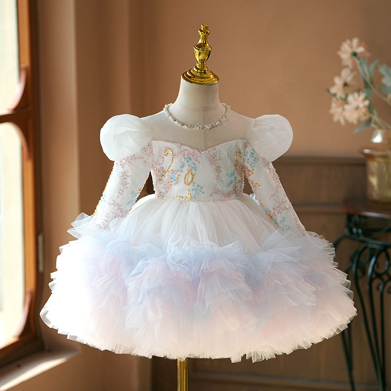 Costume de performance de piano d'anniversaire pour enfants, robe pour femmes