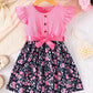 Embroidered Flowers Holiday Party Dress Girl