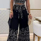 Ethnic Style Halter Top Wide Leg Pants Suit