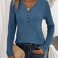 Top Solid Color Casual Long Sleeves Knitwear