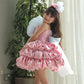 Robe bouffante rose à nœud d'été pour enfants, vêtement de spectacle pour défilé