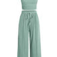 Trousers Elastic Waist Loose-fitting Sleeveless Shirt Suit
