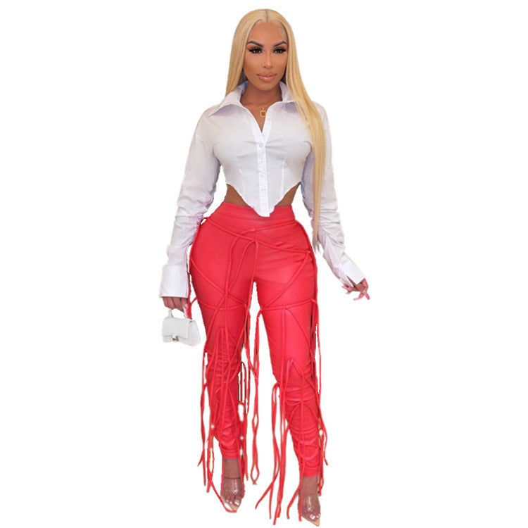 Fashion Lace-up Rope Sheath Tights