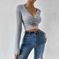Fashion Personality Female Slim Short Midriff-baring Top