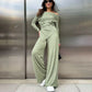 New Design Sense High Waist Off-neck Irregular Slim-fit Top Suit