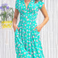 Women's Printed Pocket Bohemian V-neck Dress