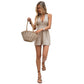 Women's Sleeveless Cross-strap Exposed Back Jumpsuit