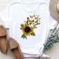 Women's Fashion Printing Short Sleeve T-shirt Top