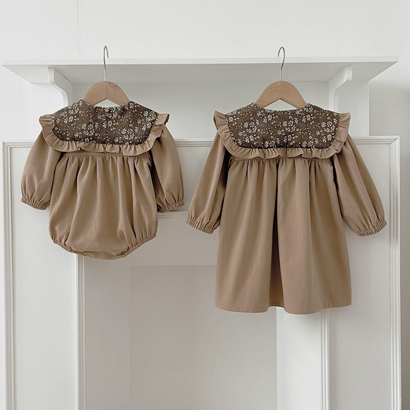 Long Sleeve Butt Wrap Clothes Romper Girl Dress