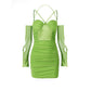 Women's Hollow-out Slim-fit Solid Color Sling Dress