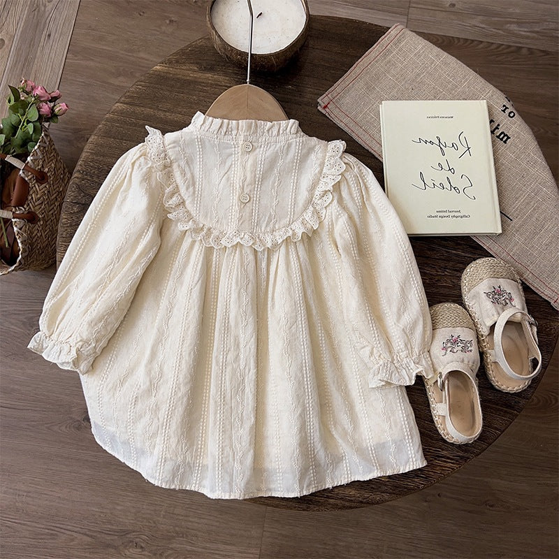 Vêtements pour filles Robes Bébé Dentelle Dentelle Découpe Princesse Robe