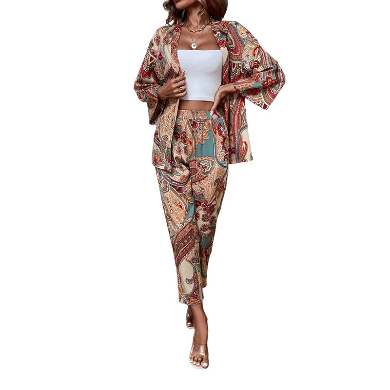 Women's Retro Fashion Elegant Comfort Printing Suit