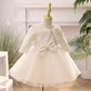 Girl's Long-sleeved Host Flower Girl's Wedding Dress
