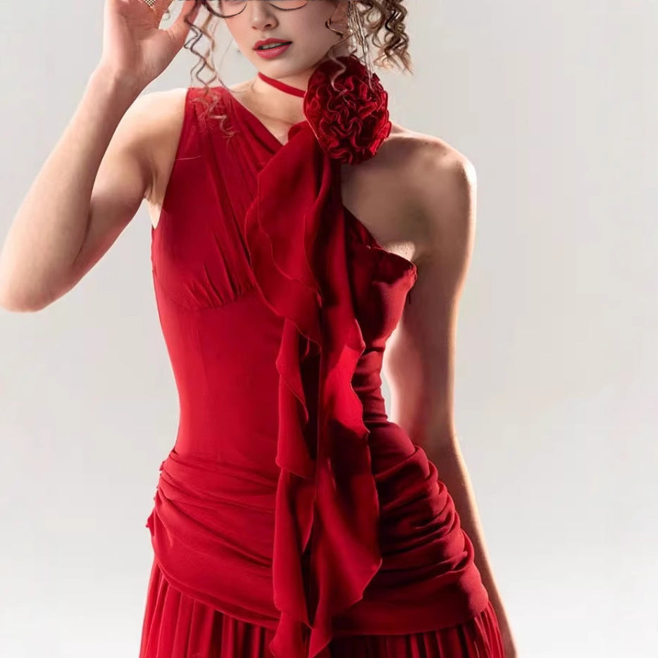 Spring And Summer High Waist Sleeveless Dress