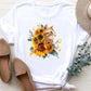 Women's Fashion Printing Short Sleeve T-shirt Top