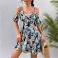 Casual Printing Short Sleeve Strappy Dress