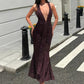 Women's Fashion V-neck Halter Printing Dress