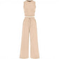 Trousers Elastic Waist Loose-fitting Sleeveless Shirt Suit