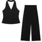 Women's Waistcoat Linen Vest Suit