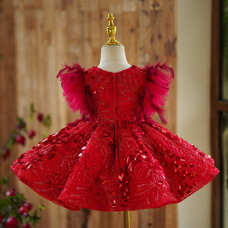Robe de princesse rouge pour fille