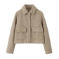 Veste courte douce et décontractée pour femme