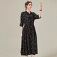 Floral Mid-length Shirt Silk Dress