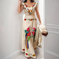 Fashion Personality Ins Printed Ruffles Suit Women